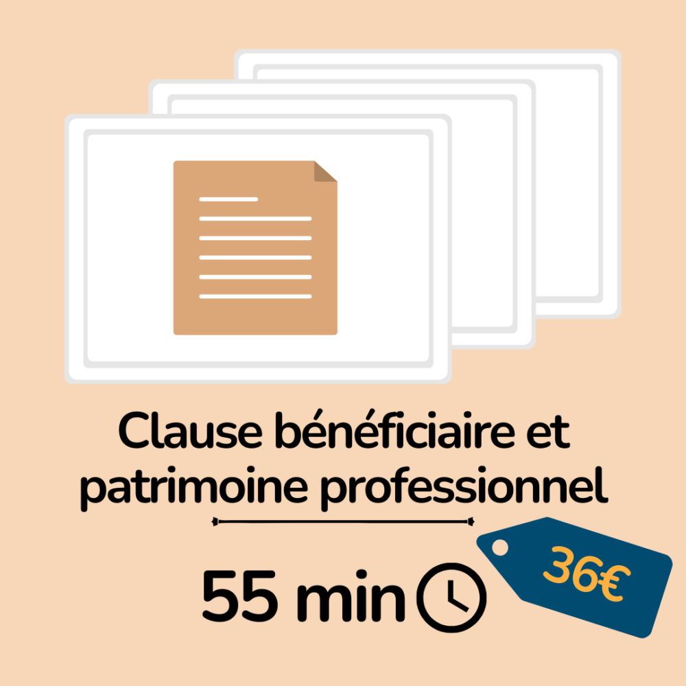 Formation Assurance Vie Clause bénéficiaire et patrimoine professionnel - essyca